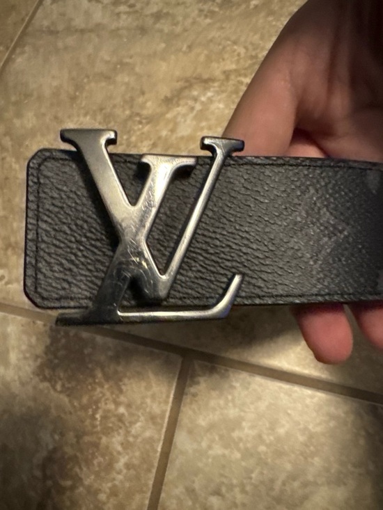 Louis Vuitton Other - Louis Vuitton Black Leather Belt with Silver LV Logo Buckle